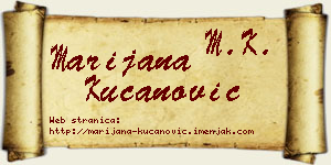 Marijana Kucanović vizit kartica